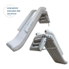 Inflatable pool slide and lounge chair set with 'Yachtique' branding on a white background.